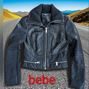 Bebe Black Textured Women's Jacket